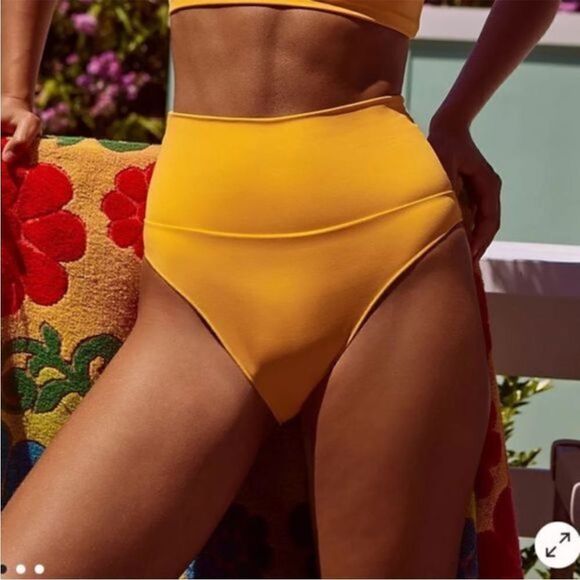 Free People It's Now Cool The Contour Solid High-Waist Surf Bottoms Orange XS - Picture 1 of 8
